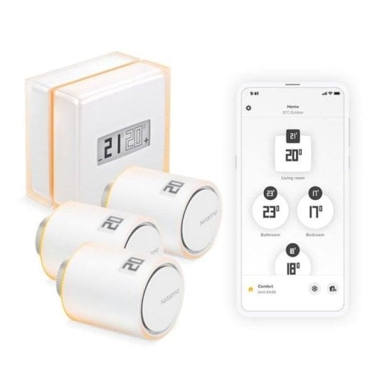 Thermostat Intelligent Netatmo NBU-NTH-NAV Sans fil pour Chauffage