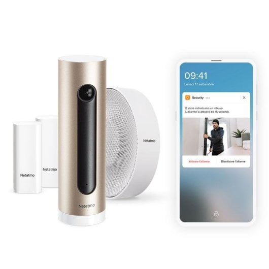 Allarme Netatmo NBU-ICSS-EU Wi-Fi Bluetooth Sensori Movimento Interno Sirena Video
