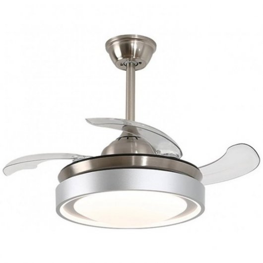 Tegaluxe Ari Ventilador de Techo con Luz  y Mando 30W Níquel
