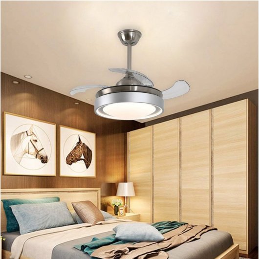 Tegaluxe Ari Ventilador de Techo con Luz  y Mando 30W Níquel