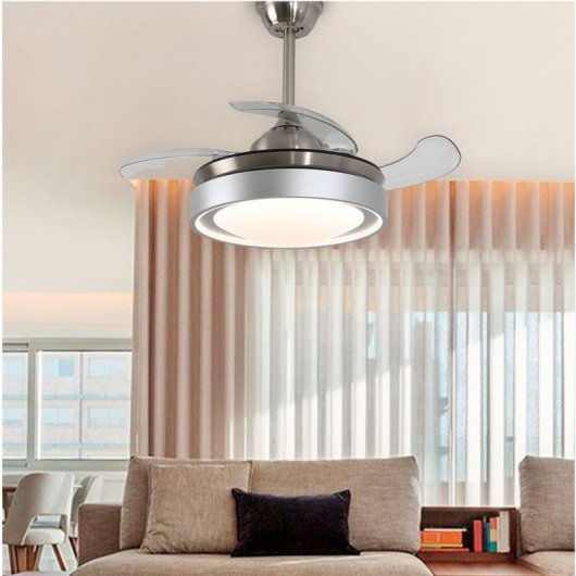 Tegaluxe Ari Ventilador de Techo con Luz  y Mando 30W Níquel
