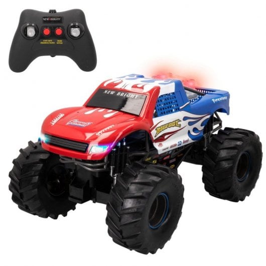 New Bright Monster Truck Coche Eléctrico 4x4 Azul/Rojo