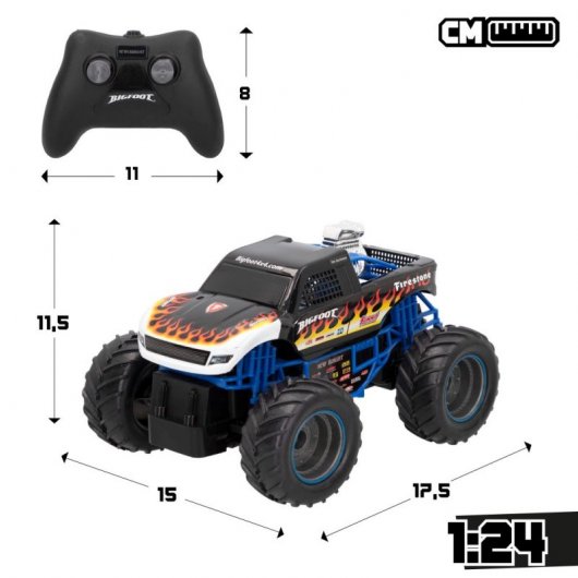 New Bright Monster Truck Coche Eléctrico 4x4 Negro/Azul