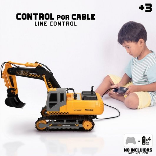 New Bright Mega Excavator Excavadora Eléctrica Amarilla