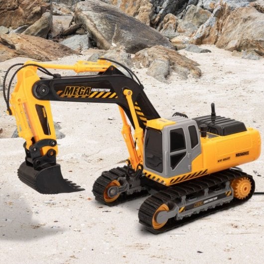 New Bright Mega Excavator Excavadora Eléctrica Amarilla