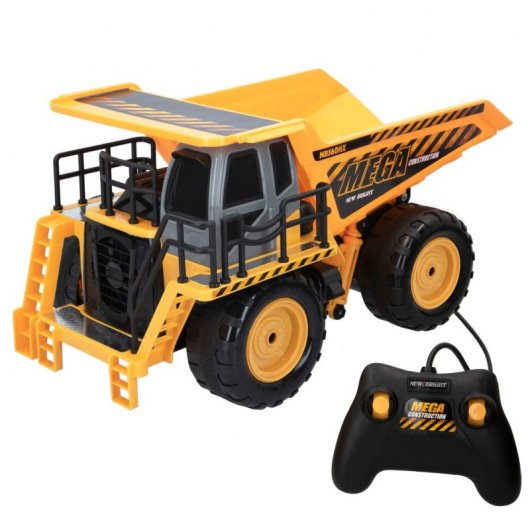 New Bright Mega Dump Truck Camión Eléctrico Amarillo