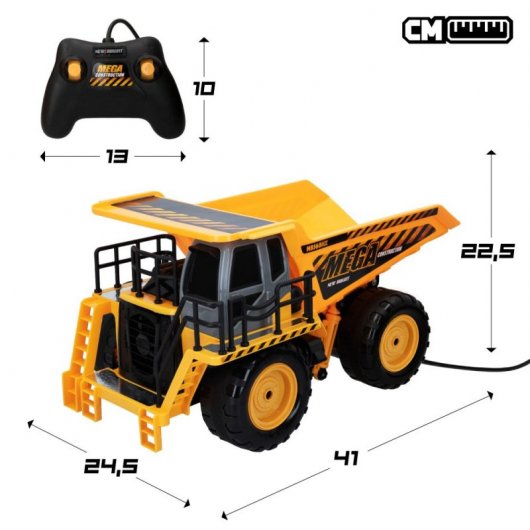 New Bright Mega Dump Truck Camión Eléctrico Amarillo