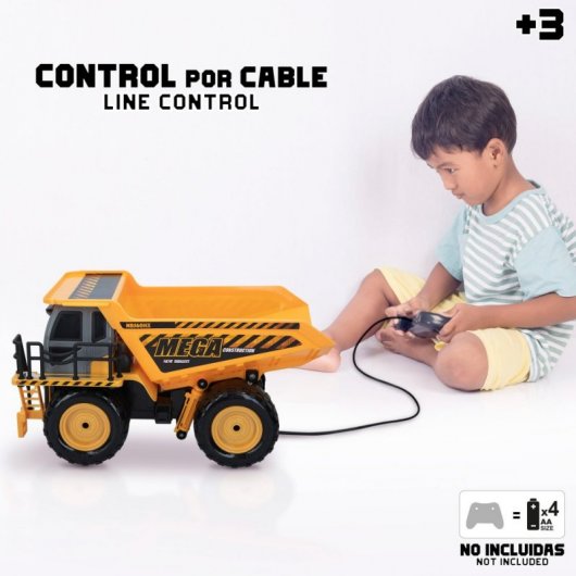 New Bright Mega Dump Truck Camión Eléctrico Amarillo