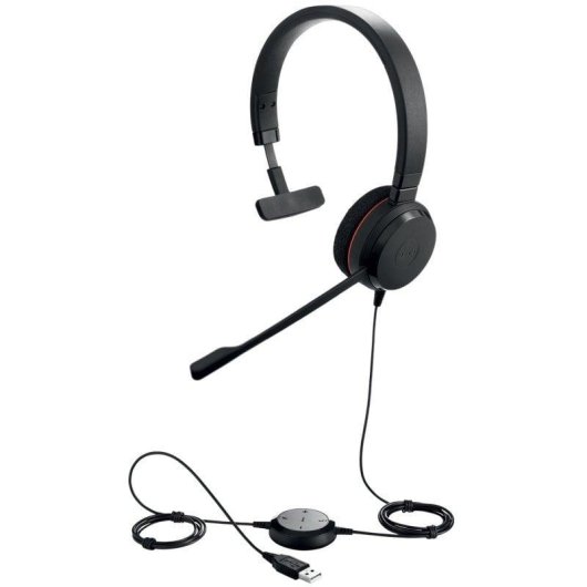Auricolari Jabra Evolve 20 Mono USB cablati con cancellazione passiva del rumore Nero