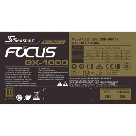 Seasonic Focus-GX 1000 1000W 80 Plus Gold Modulare