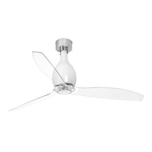 Faro Mini Eterfan Deckenventilator mit Fernbedienung 32W Hellweiß/Transparent