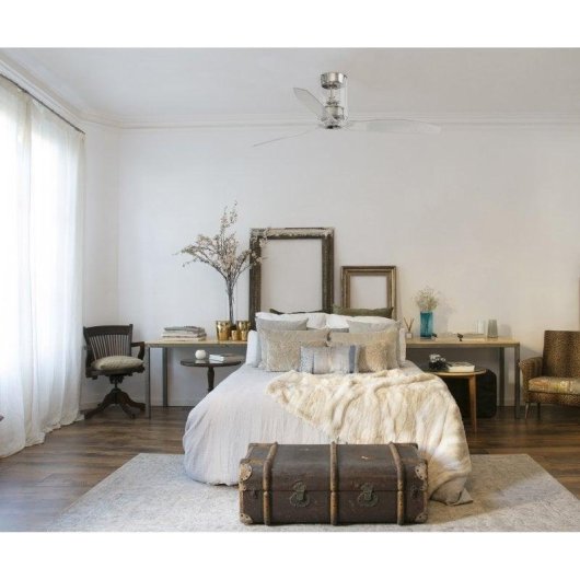 Deckenventilator Faro Mini Tube 32W 6 Stufen Transparent Fernbedienung DC Wintermodus