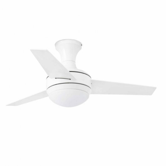 Faro Mini UFO Ventilador de Techo con Luz y Mando Aspas Reversibles 42W Blanco/Arce