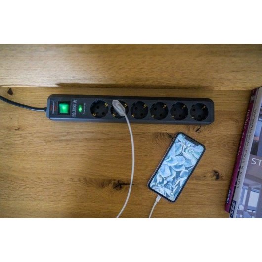 Multipresa Brennenstuhl Eco-Line 6 prese protezione sovratensione interruttore 1,5 m