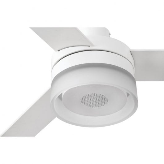 Faro Ice Ventilador de Techo con Luz LED Mando y Altavoz Aspas Reversibles 55W Blanco/Arce