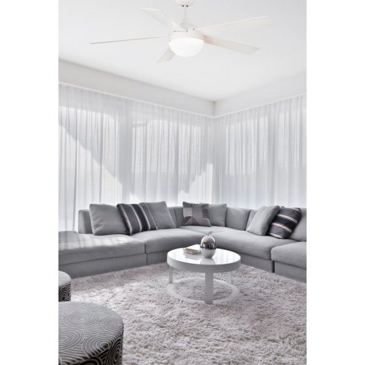 Faro Izaro Ventilador de Techo con Luz LED y Mando Aspas Reversibles 37W Blanco/Arce