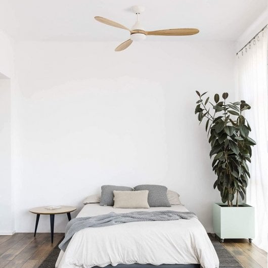 Faro Poros Ventilador de Techo con Luz y Mando 26W Blanco