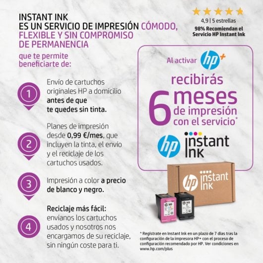 HP OfficeJet Pro 9025e Multifunción WiFi Negra + 6 Meses de Impresión Instant Ink con HP+