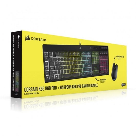 Corsair K55 RGB PRO Teclado Gaming Retroiluminado Negro + Harpoon RGB Pro Ratón Gaming 12000DPI