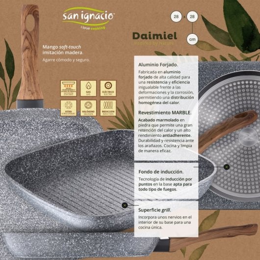 San Ignacio Toledo Batería de Cocina 8 Piezas + Set de 2 Sartenes Daimiel + Satén Asador