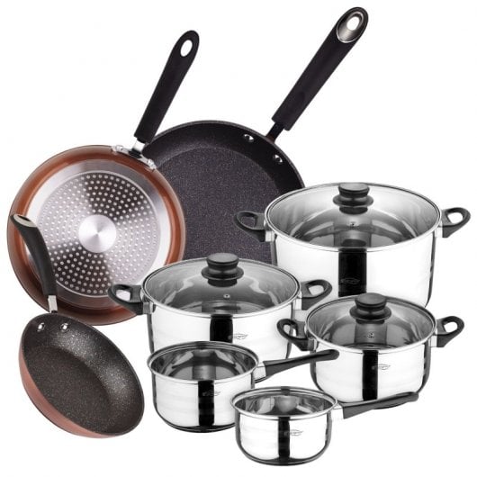 San Ignacio Toledo Batería de Cocina 8 Piezas +  Set de 3 Sartenes Premium
