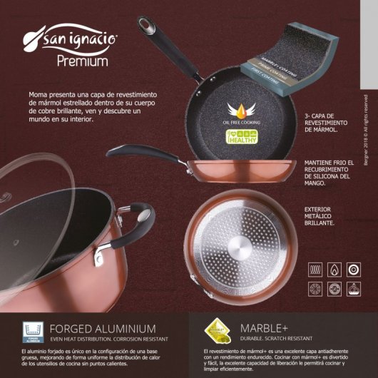 San Ignacio Toledo Batería de Cocina 8 Piezas +  Set de 3 Sartenes Premium