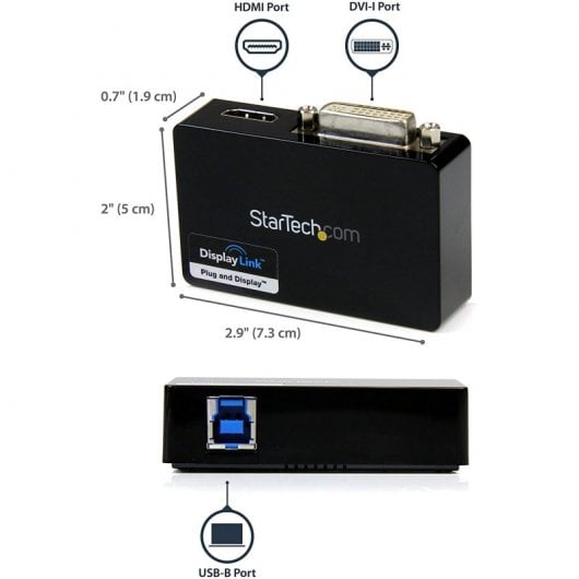 StarTech.com USB32HDDVII adattatore grafico USB 2048 x 1152 Pixel Nero