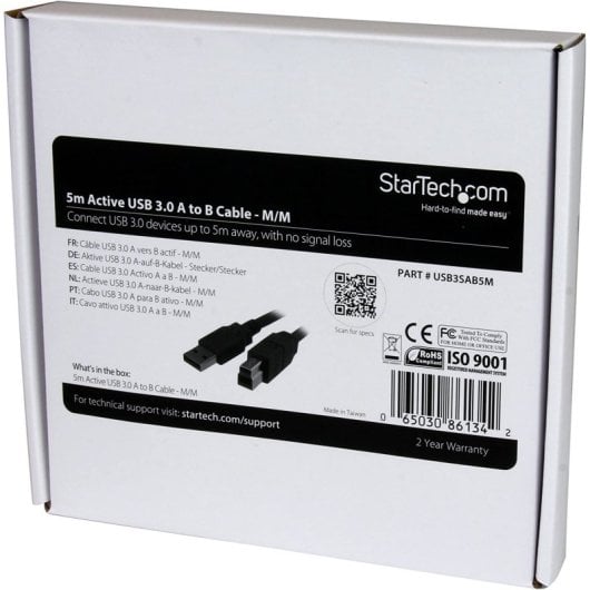 StarTech Cable USB 3.0 a USB-B Macho/Macho 5m Negro