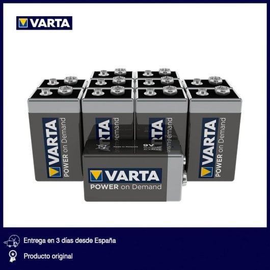 Varta Power On Demand Pack de 10 Piles 9V / 6LR61 / 640 mAh