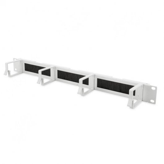 Digitus Panel de Gestión de Cables con Entradas de Cepillo +  4x Anillas de Aluminio 44x60 mm 19" Gris