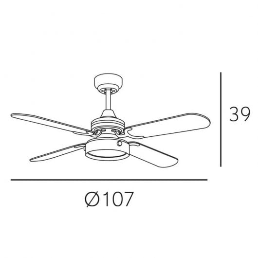 Fabrilamp Bornan Ventilador de Techo con Luz LED y Mando Aspas Reversibles 58W Nogal/Cerezo