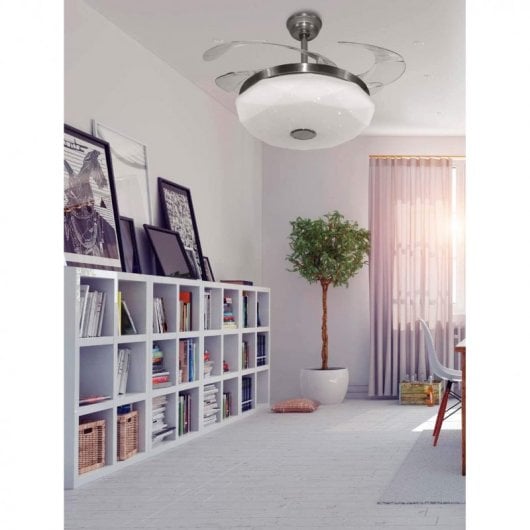 Fabrilamp Jazz Ventilador de Techo con Luz y Mando 25W Blanco