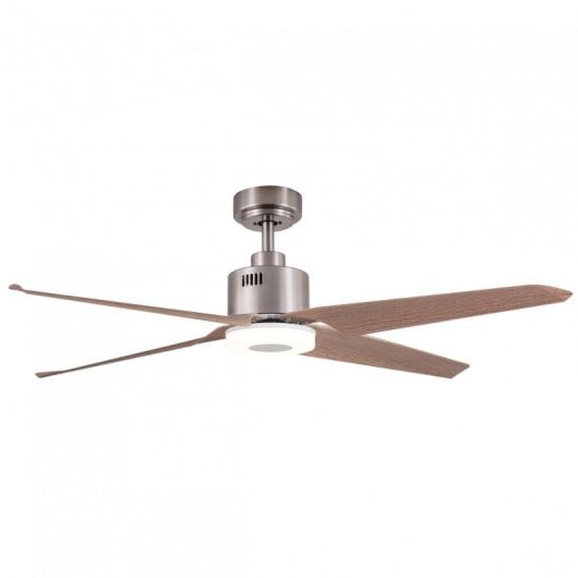 Sulion Nerhea Ventilador de Techo con Luz y Mando 38W Níquel