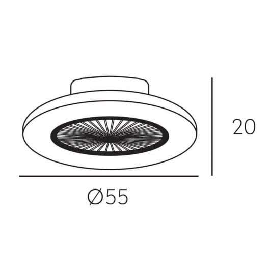 Fabrilamp Raki Ventilador de Techo con Luz LED y Mando 30W Plata