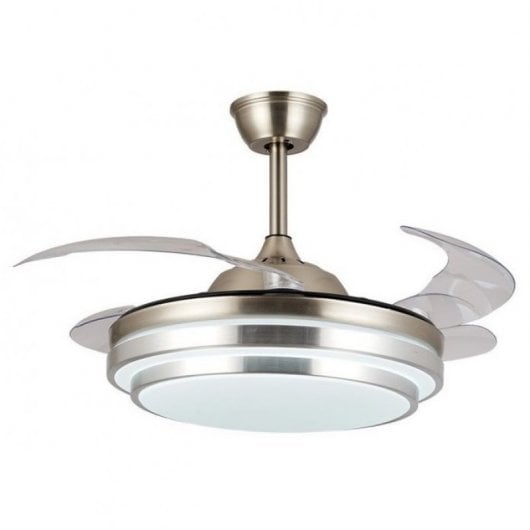 Tegaluxe Granada Ventilador de Techo con Luz y Mando 35W Níquel