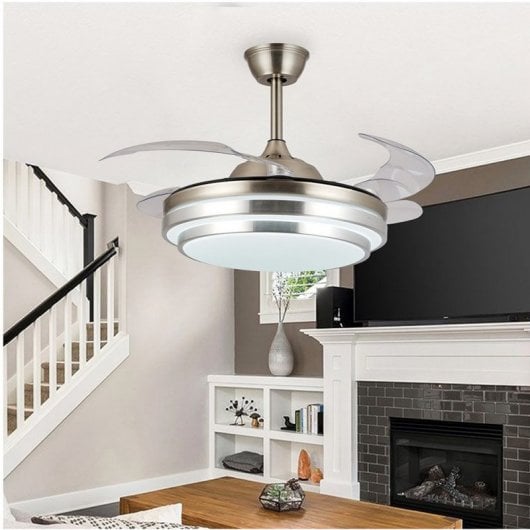 Tegaluxe Granada Ventilador de Techo con Luz y Mando 35W Níquel