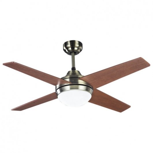 Fabrilamp Eolo Ventilador de Techo con Luz y Mando Aspas Reversibles 58W Cuero/Nogal/Cerezo