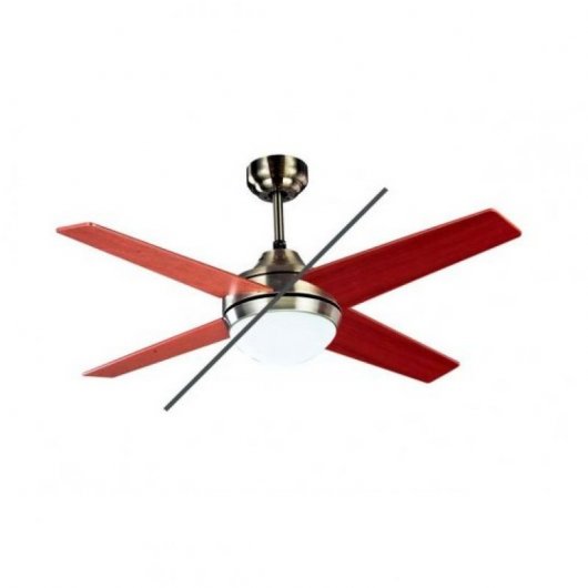 Fabrilamp Eolo Ventilador de Techo con Luz y Mando Aspas Reversibles 58W Cuero/Nogal/Cerezo