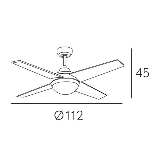 Fabrilamp Eolo Ventilador de Techo con Luz y Mando Aspas Reversibles 58W Cuero/Nogal/Cerezo