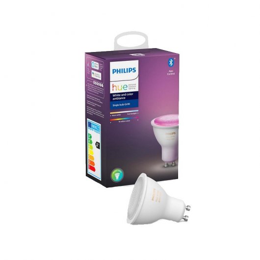 Philips Hue White and Color Ambiance Pack 2 Bombillas LED GU10 5.7W RGB + Ambiance Bombilla LED GU10 5.7W RGB