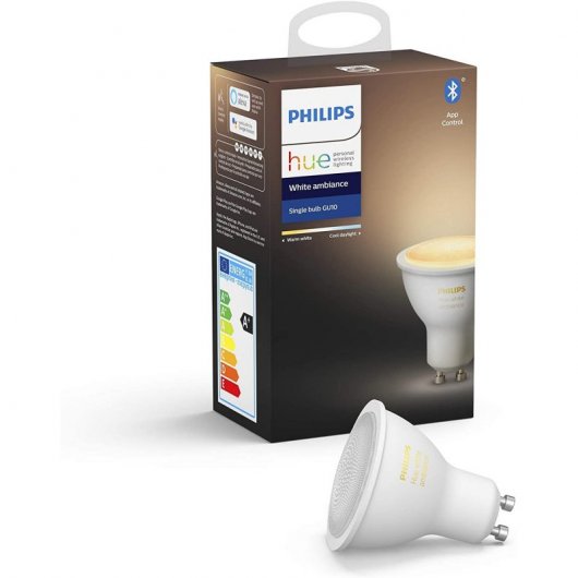 Philips Hue Pack White Ambiance Bombilla LED GU10 5W Blanca + Interruptor Atenuador Inalámbrico V2