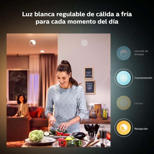 Philips Hue Pack White Ambiance Bombilla LED GU10 5W Blanca + Interruptor Atenuador Inalámbrico V2