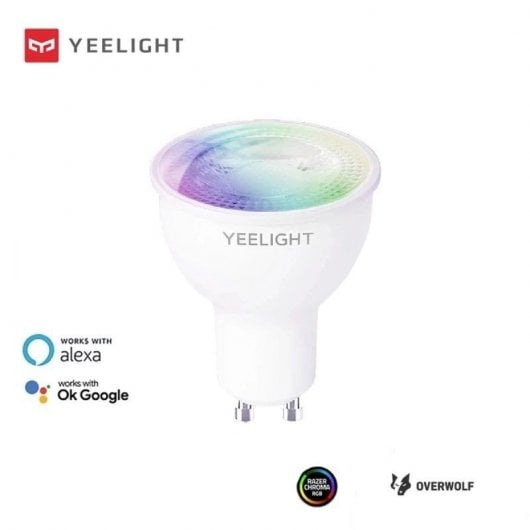 Yeelight Smart Bulb W1 Pack 4 Ampoules Intelligentes GU10 4,5W RGB Wi-Fi F