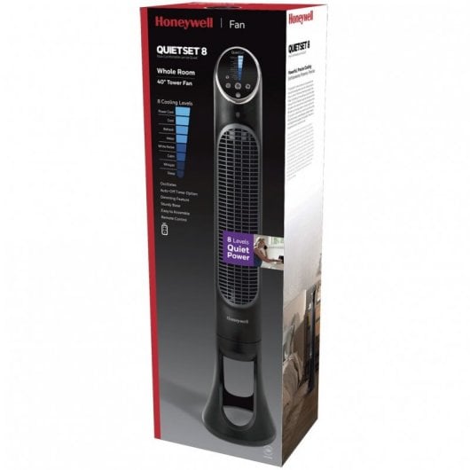 Honeywell Quietset Ventilador de Torre con Mando a Distancia 31W Negro