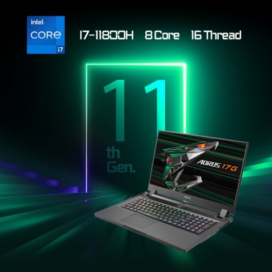 Gigabyte AORUS 17G KD-72ES325SD Intel Core i7-11800H/16GB/512GB SSD/RTX 3060/17.3"