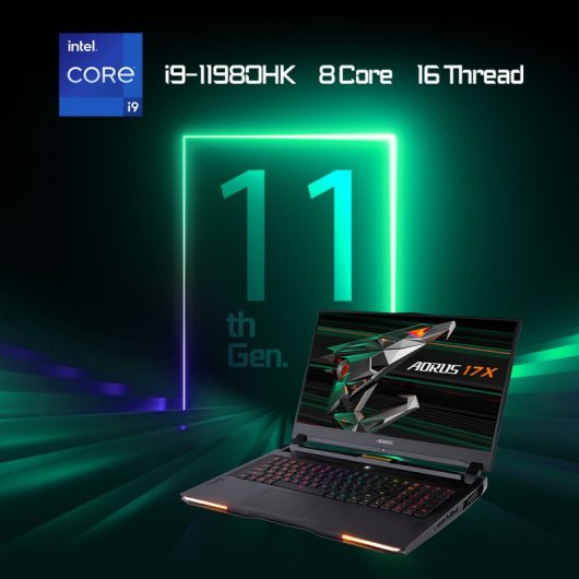 Gigabyte AORUS 17X YD-94ES367SP Intel Core i9-11980HK/64GB/1TB SSD+512GB SSD/RTX 3080/17.3"