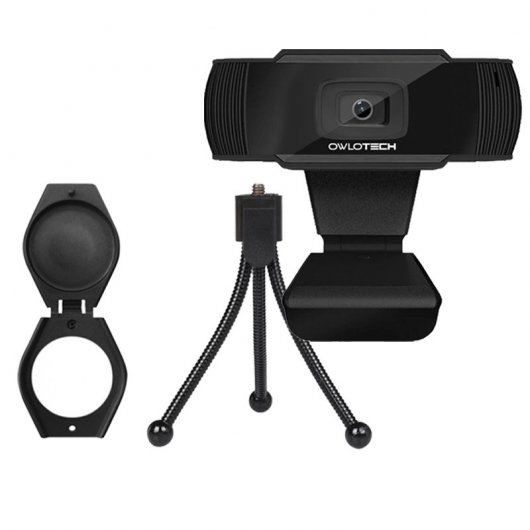 Owlotech Pack Webcam 1080p FullHD + Trípode Adaptable + Cubierta