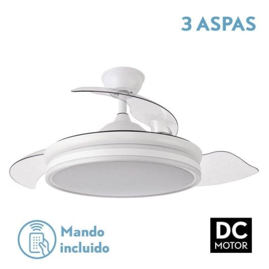 Fabrilamp Bayomo Ventilador de Teto com Luz e Comando 32W Branco