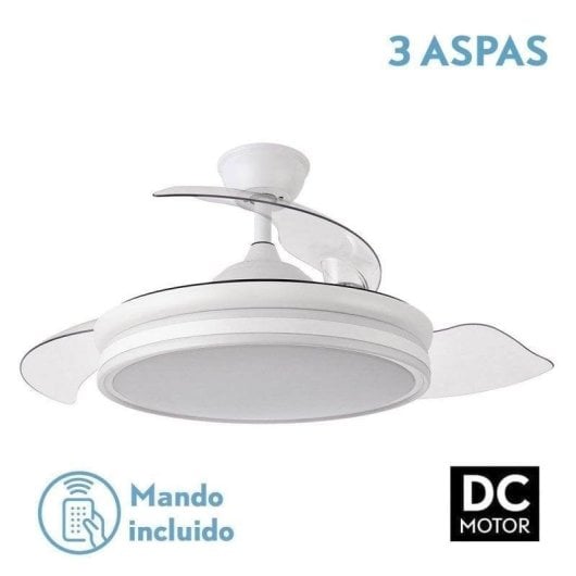Fabrilamp Bayomo Ventilador de Techo con Luz y Mando 59W Blanco