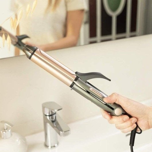 Piastra per Capelli Ceramica Cheratina 2 in 1 Cecotec Bamba RitualCare 1000 220ºC Spegnimento Automatico Accessori Grigio Rosa